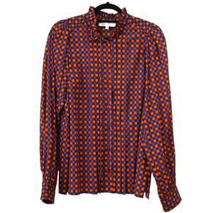 Maison Common Multicolor Check Button Down Blouse Size 40 Approx US 10